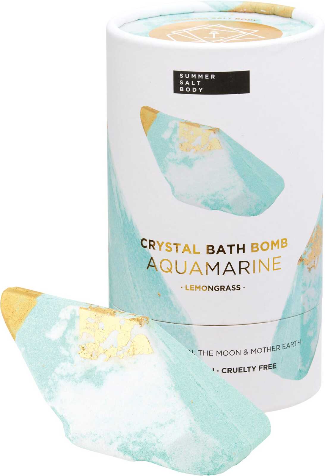 Aquamarine Crystal Bath Bomb - Lemongrass 110g