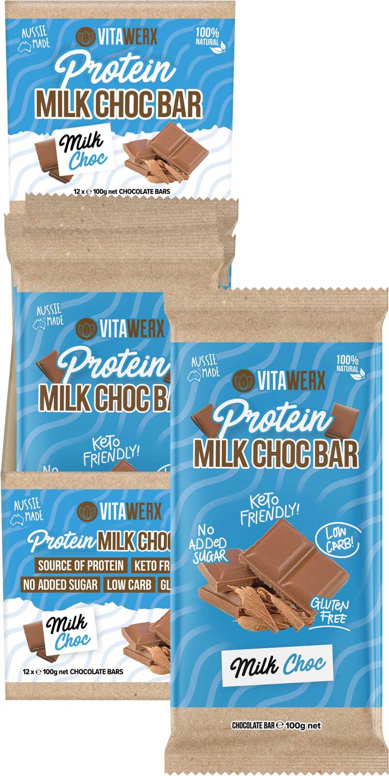 Protein Milk Choc Bars (12x100g)
