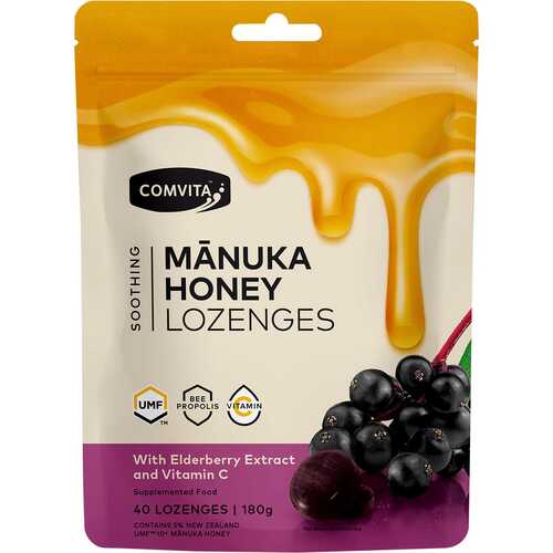 Manuka Honey Lozenges With Elderberry & Vitamin C x40