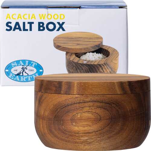 Acacia Wood Salt Box